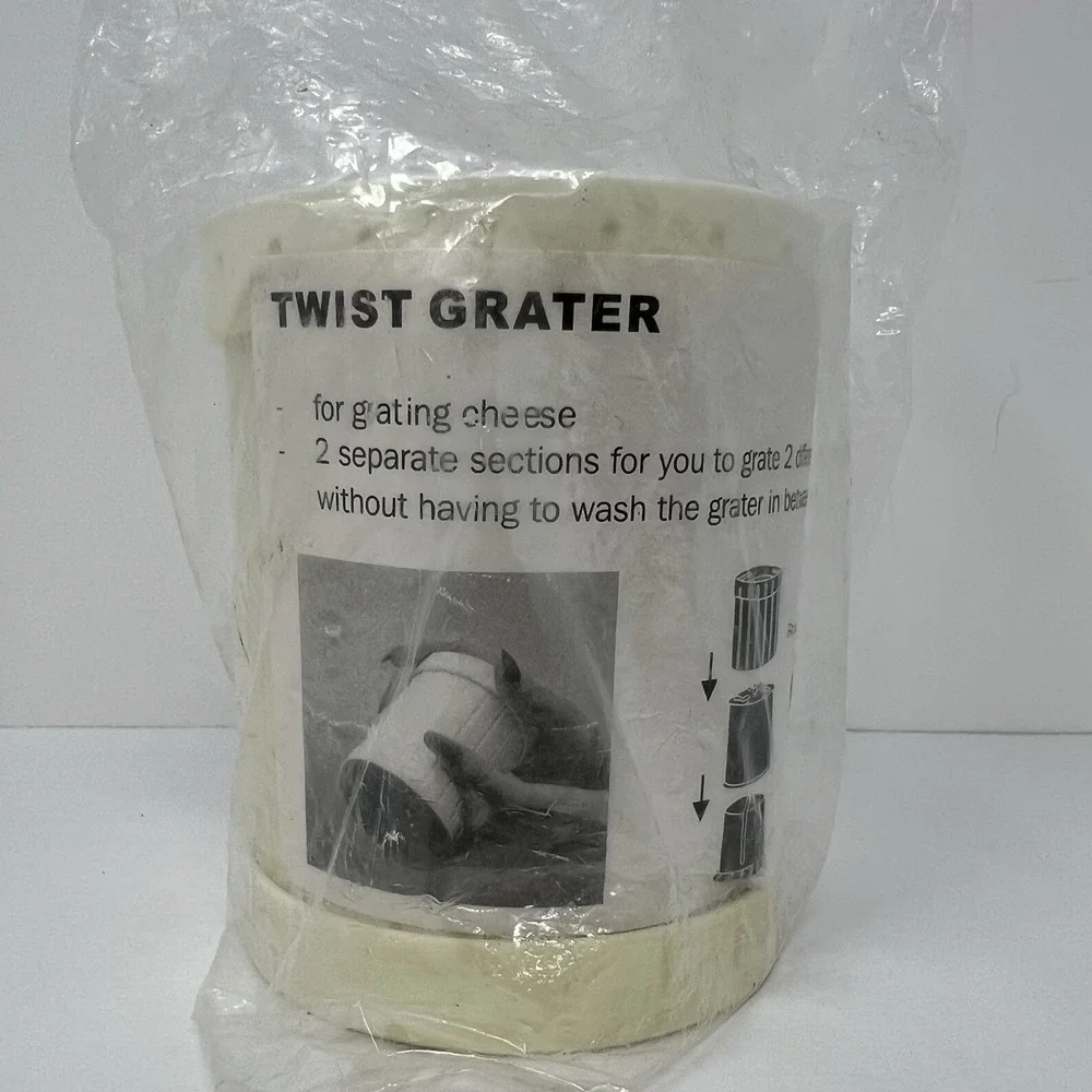 Hand Held Twist Cheese‎ Grater With Dual Compartments